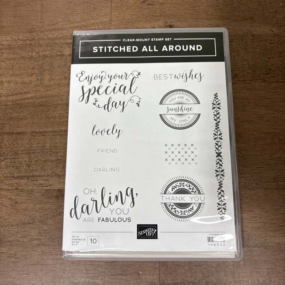 Stampin' Up! Stitched All Around Stamp Set #146632 Clear Mount